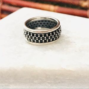 Silpada Sterling Silver & Black Spinel Ring Size 5